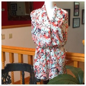Collective Concepts Orange Patterned Romper
